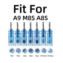 Dermapen M8S Cartridge Needle 12/ 18 /24 /36 /42 Pin Nano Bayonet Cartridge Replacement Head For Derma pen M8S /A8S/ A9/ A11
