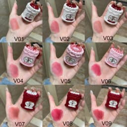 Flower Knows Strawberry Cupid Velvet Matte Lip Cream Pressed Powder Liquid Blush Set Long Lasting Lightweight Makeup