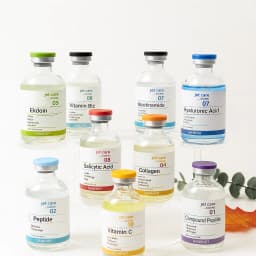 SANENDI Facial Skin Serum Ampoules Hydrating Brightening Skincare with Astaxanthin Copper Peptide PDRN Collagen Niacinamide HA