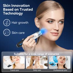 Dr.pen Q1S: Microneedle with EMS, Red/Blue LED, 700mAh Built-in Battery,2 Titanium Cartridge, Needle length 0.25 mm