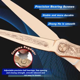 HISADA Barber Scissors Japanese Handmade VG10 Material Scissors 6-7 Inch Rose Gold Scissors Professional Hairdressing Scissors