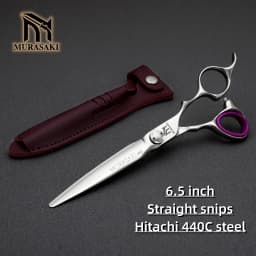 MURASAKI Professional hairdressing scissors,Japan VG10 Cobalt steel,High quality hair cutting scissors,Special design for barber