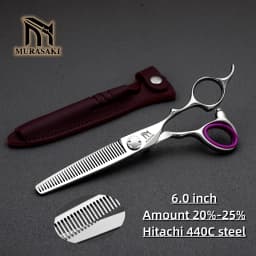 MURASAKI Professional hairdressing scissors,Japan VG10 Cobalt steel,High quality hair cutting scissors,Special design for barber