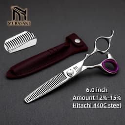 MURASAKI Professional hairdressing scissors,Japan VG10 Cobalt steel,High quality hair cutting scissors,Special design for barber