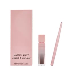 Private Label Lipstick Lipliner Kit Custom Logo Matte Waterproof Non-stick Lipgloss Lip Liner Waterproof Natural Color Makeup