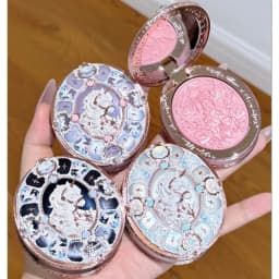 Flower Knows Knight Unicorn Collection Satin Blush Buildable & Blendable Powder,Waterproof Skin-Adherent Smooth Texture Makeup