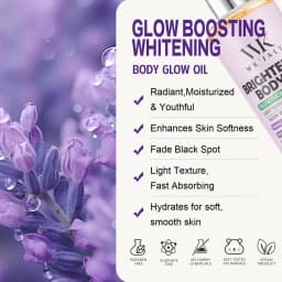 WK JALY Glow Boosting Whitening Glutathione And Lavender Body Oil, Moisturizer, For All Skin Types, Improve Rough Skin, 300ml