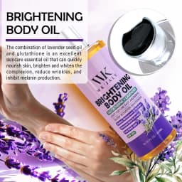 WK JALY Glow Boosting Whitening Glutathione And Lavender Body Oil, Moisturizer, For All Skin Types, Improve Rough Skin, 300ml