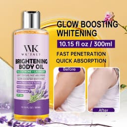 WK JALY Glow Boosting Whitening Glutathione And Lavender Body Oil, Moisturizer, For All Skin Types, Improve Rough Skin, 300ml