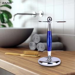 iRAZOR Luxury Safety Razor Holder Brush Resin Stand - Extra Wide Openings Barber Shop Tool Grooming Shaving Accessories