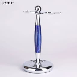iRAZOR Luxury Safety Razor Holder Brush Resin Stand - Extra Wide Openings Barber Shop Tool Grooming Shaving Accessories