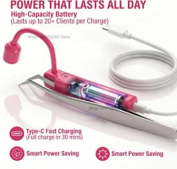 Mini UV Lash Light 180° Rotation Attachment for Tweezers 2s Rapid Cure LED Lamp for Eyelash Extension UV LED Lash Tweezer Light
