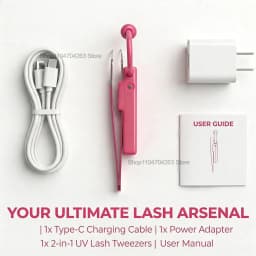 Mini UV Lash Light 180° Rotation Attachment for Tweezers 2s Rapid Cure LED Lamp for Eyelash Extension UV LED Lash Tweezer Light