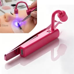 Mini UV Lash Light 180° Rotation Attachment for Tweezers 2s Rapid Cure LED Lamp for Eyelash Extension UV LED Lash Tweezer Light