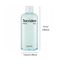 Torriden Dive In Low Molecular Hyaluronic Acid Toner 300ml,Transparent Water-Like Essence,Oil-Free,Korean Skincare,Korean Makeup