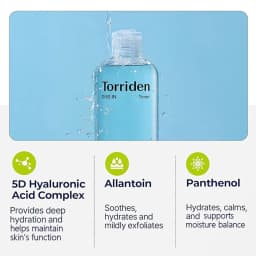 Torriden Dive In Low Molecular Hyaluronic Acid Toner 300ml,Transparent Water-Like Essence,Oil-Free,Korean Skincare,Korean Makeup