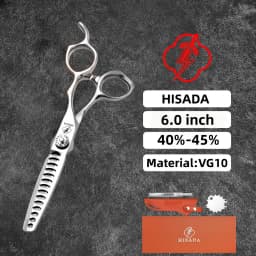 HISADA 6.0-inch Professional Barber Scissors Japanese Handmade VG10 Steel High-End Hair Cutting Tools for Stylists