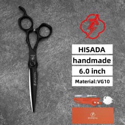HISADA 6.0-inch Professional Barber Scissors Japanese Handmade VG10 Steel High-End Hair Cutting Tools for Stylists
