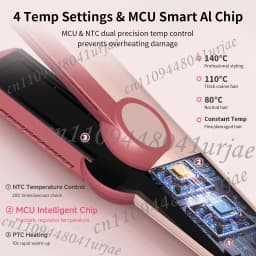 2 IN 1 Professional Hair Straightener & Hair Dryer Heat-Up Hair Flat Iron, Negative Ion Iron Long-Lasting Styling Tool
