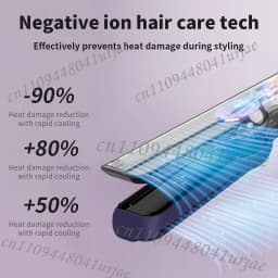 2 IN 1 Professional Hair Straightener & Hair Dryer Heat-Up Hair Flat Iron, Negative Ion Iron Long-Lasting Styling Tool