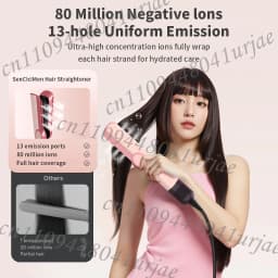2 IN 1 Professional Hair Straightener & Hair Dryer Heat-Up Hair Flat Iron, Negative Ion Iron Long-Lasting Styling Tool