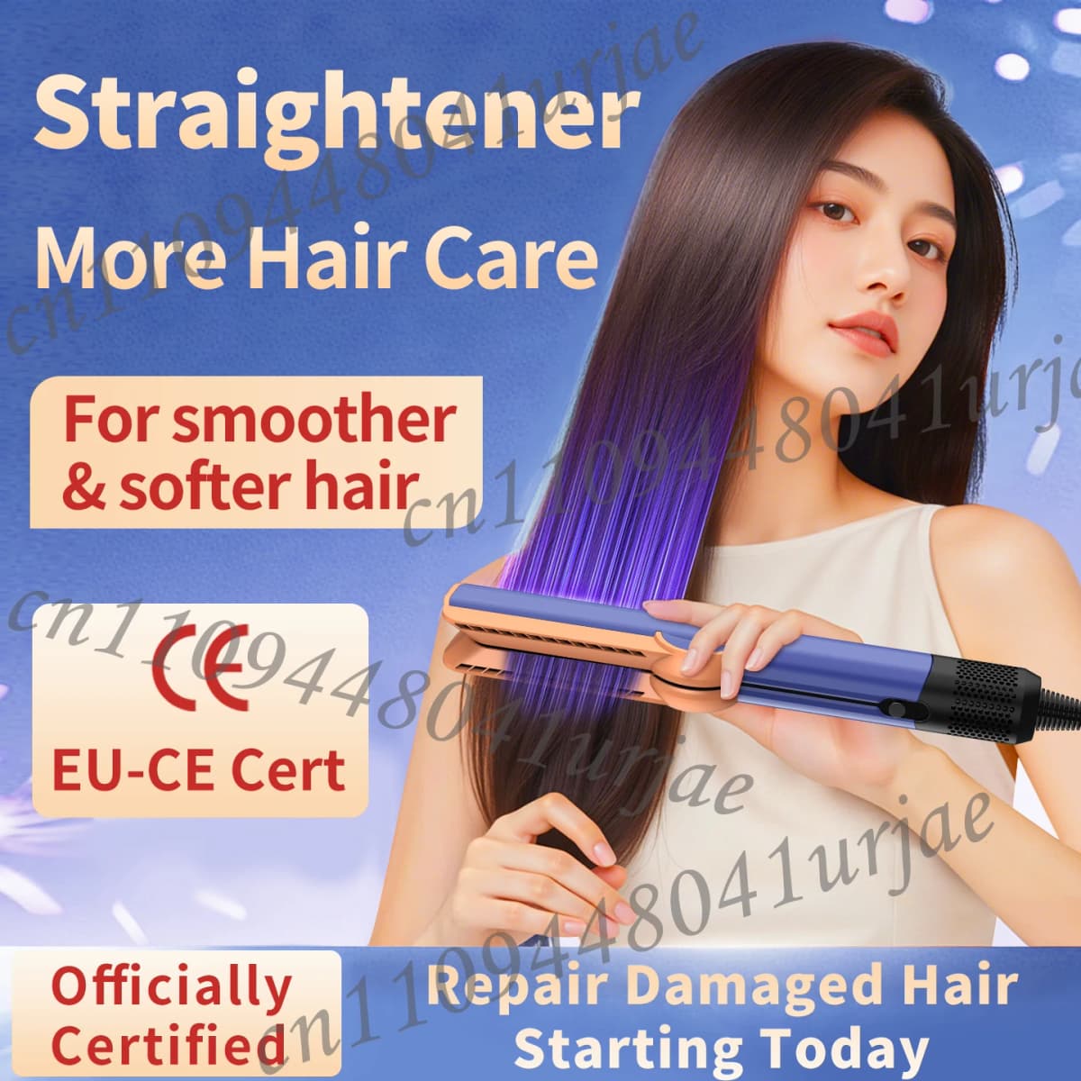 2 IN 1 Professional Hair Straightener & Hair Dryer Heat-Up Hair Flat Iron, Negative Ion Iron Long-Lasting Styling Tool