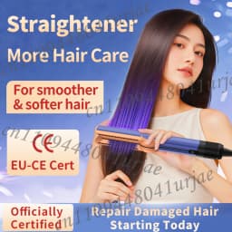 2 IN 1 Professional Hair Straightener & Hair Dryer Heat-Up Hair Flat Iron, Negative Ion Iron Long-Lasting Styling Tool