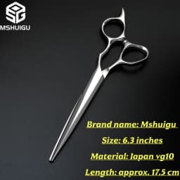 Professional Barber Scissors, Japanese VG10 Steel, 6.2 Inches Scissors Blind Hole Design Suitable for High-End Salons