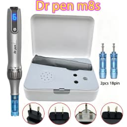 Dr Pen M8S Microneedling Pen Wireless Dermapen Beauty Machine with 2pcs Replacement Cartridges needle length 0.25mm