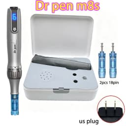 Dr Pen M8S Microneedling Pen Wireless Dermapen Beauty Machine with 2pcs Replacement Cartridges needle length 0.25mm