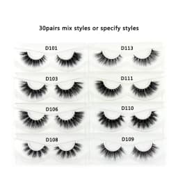 30 Pairs/Pack Eyelashes 3D Mink Lashes With Tray No Box Hand Made Full Strip Lashes Mink False Eyelashes Makeup eyelashes Fluffy