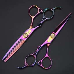 Left Hand Hair Scissors, 6 Inch Purple Professional Cutting Scissors, Thinning Scissors Suitable for Home or Hair Salon Use