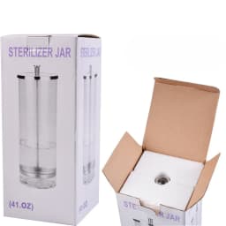 Hairdressing Sterilization Bottle Glass Scissors Comb Stainless Steel Cover Haircut Disinfecting Jar Salon Sterilizing Tools