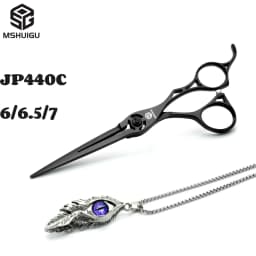 MSHUIGU Professional Barber Scissors Set Japanese 440C 6-6.5-7 Inch Hair Thinning Scissors Suitable for Home and Salon Hairdress