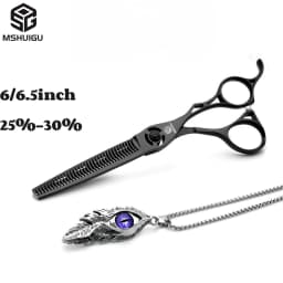 MSHUIGU Professional Barber Scissors Set Japanese 440C 6-6.5-7 Inch Hair Thinning Scissors Suitable for Home and Salon Hairdress