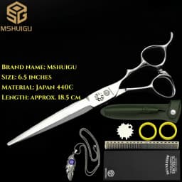 MSHUIGU Professional Barber Scissors Set Japanese 440C 6-6.5-7 Inch Hair Thinning Scissors Suitable for Home and Salon Hairdress