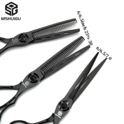 MSHUIGU Professional Barber Scissors Set Japanese 440C 6-6.5-7 Inch Hair Thinning Scissors Suitable for Home and Salon Hairdress