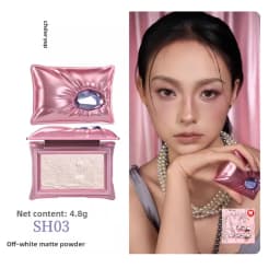 Chéeryep Limited Edition Highlighter Champagne Gold Shimmer,Illuminating Face Powder Blush Pressed Powder Long Lasting Makeup