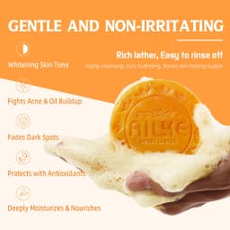 AILKE Lightening Soap Bar for Women, With Natural Turmeric, Papaya, Carrot, Remove Dark Spots, Acne, for All Skin Types, 200g