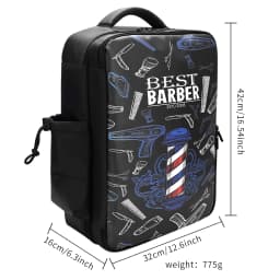 Multifunctional Professional Barber Storage Organizer Bag with Adjustable Strap Travel Backpack for Salon Barber Shop Tools