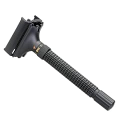 Adjustable Precision Men's Razor - Double Edge Safety Butterfly Brass Metal Handle for Beard & Mustache Grooming With 5 Blades