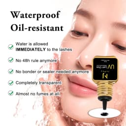 JOMAY 3 Bottles 5ml UV Glue Black Lash Glue for Eyelash Extensions Low Irritation 0.5 Second Fast Drying Glue UV Makeup Products