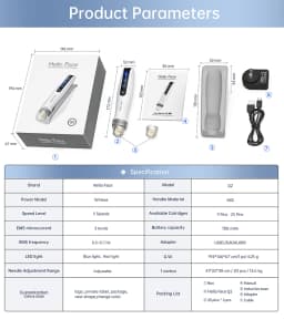 Dr. Pen Hello Face Q2 Authentic EMS Derma Pen With 2 pcs needles gifts 0.25 mm needle length