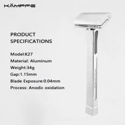 KAMPFE Vintage CNC Aluminum GEM Blade Razor Single Edge Manual Shaving Classic Metal Shaver Smooth Close Shave Gift for man