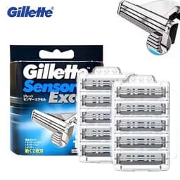 Gillette Sensor Excel Men's Razor Blade Replace Heads Beard Shaving 2-Layer Shaver Blades for Vector 3 Razor