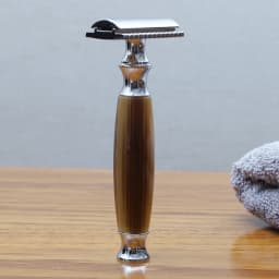 iRAZOR Classic DE Double Edge Safety Razor Kit 10 Blades Silvertip Brush Lather Bowl Mens Wet Shaving Groomin Packed in Gift Box
