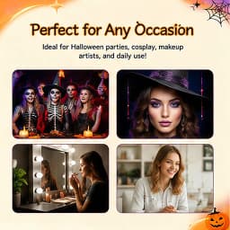 51Pcs Halloween Eyelash Spoolie Brush Set 50 Random Mascara Wands with 50-Hole Organizer Box Eyebrow Extension DIY Makeup Tools