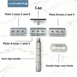 KAMPFE Manual quality razor Adjustable Single Blade Razor With 6 Shave Settings Non-Slip Handle For Men and Women
