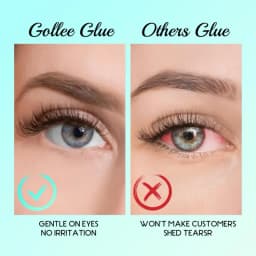 Gollee Sweatproof for Sports Running Waterproof Swimming 0.5-1s Eyelash Extension Glue Fast Drying Professional Eyelash Adhesive