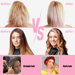 GOIPLE Electric Hot Comb Set, 3 Heat Settings Gold Heated Press Comb in Champagne Pink with Edge Styling and Wig Accessories